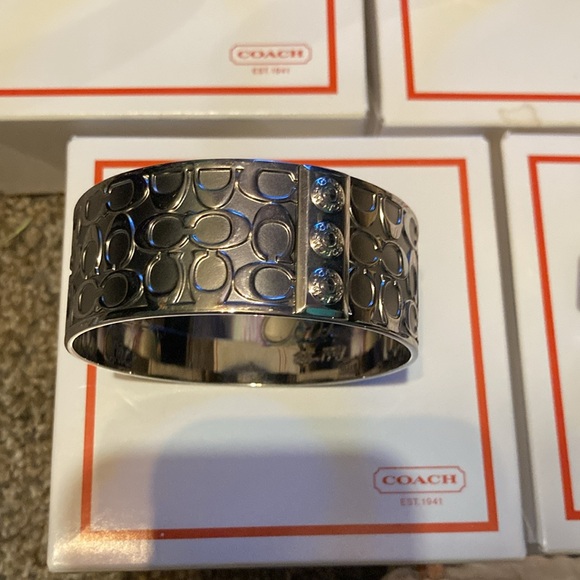 Authentic Coach Bangles Signature Logo Patterns Styles Size 7 Ring Silver Gold - Picture 7 of 16